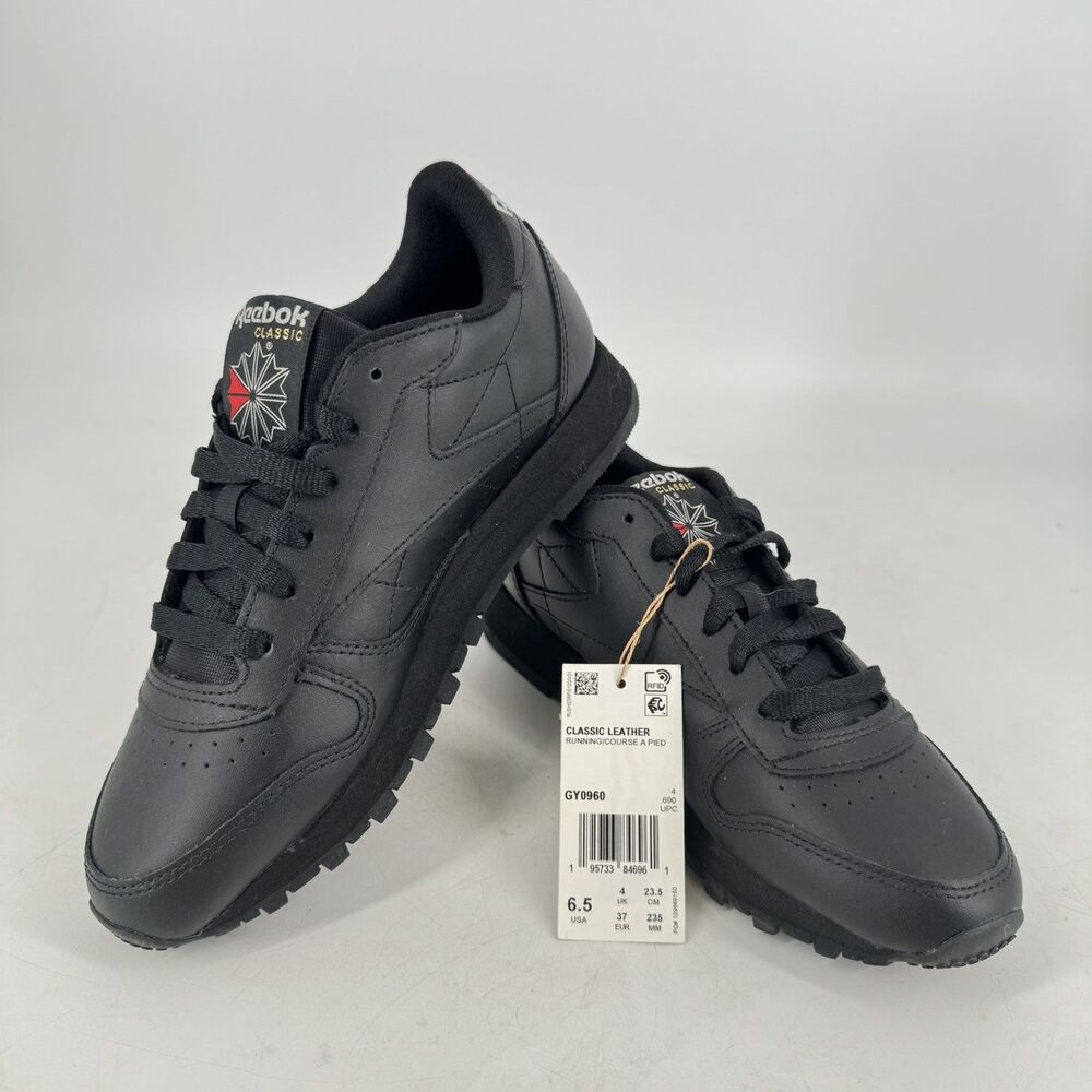 Reebok Classic Leather Women’s 6.5 Black GY0960 Sneakers New Without Box